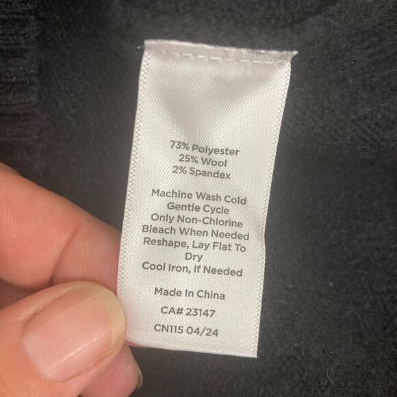 Talbots Sleeveless Turtleneck Sweater XL Black Wool Blend Ribbed Knit - Picture 10 of 11